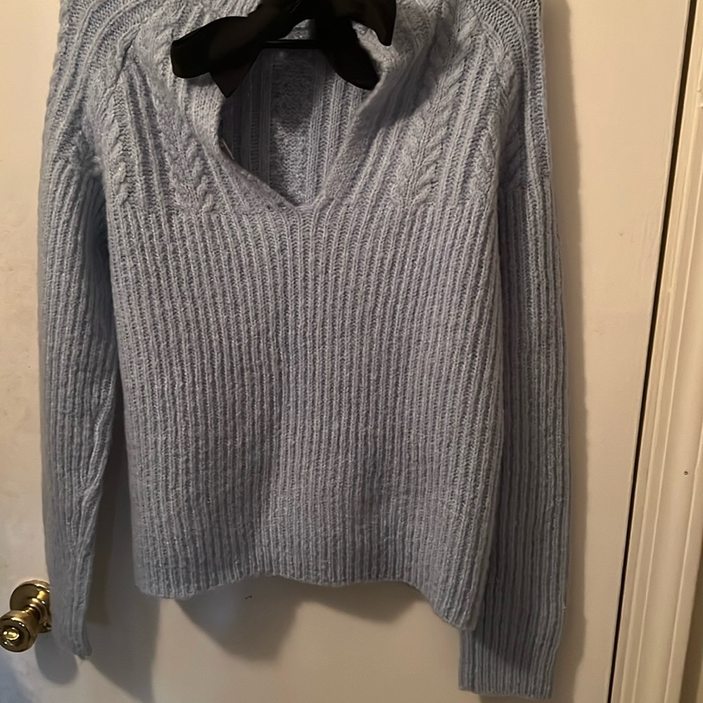 FRNCH Blue Crew Neck Sweater. 30percent off Thursday sale scoop